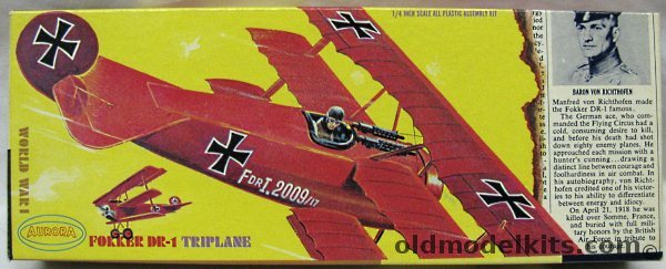 Aurora 1/48 Fokker DR-1 Triplane 'Newspaper' Issue, 105-100 plastic model kit